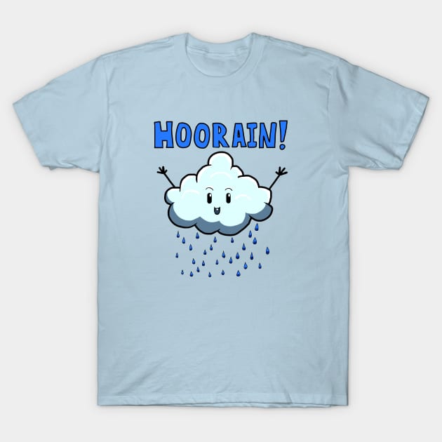 Hoorain! Cute Rain Cloud T-Shirt by Danger Dog Design